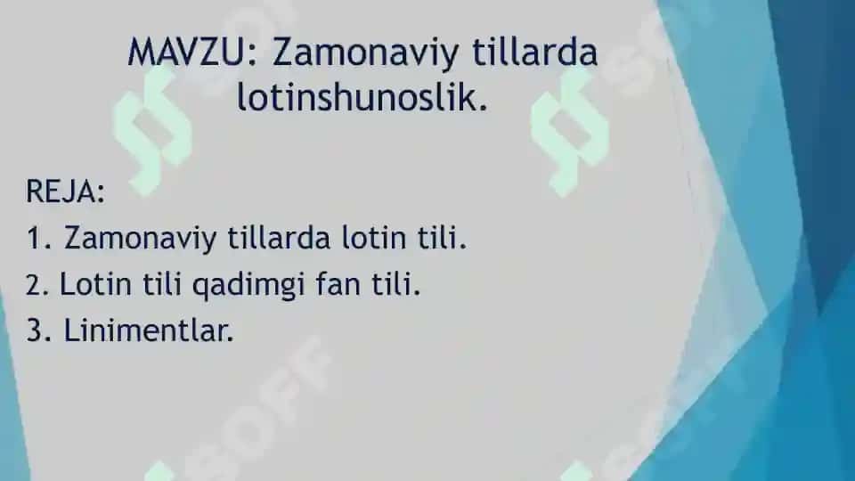 Zamonaviy tillarda lotinshunoslik 2