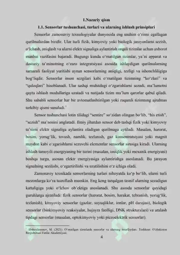O‘RNATILGAN TIZIMLARDA SENSORLAR VA ULARNING INTERFEYSLARI 4