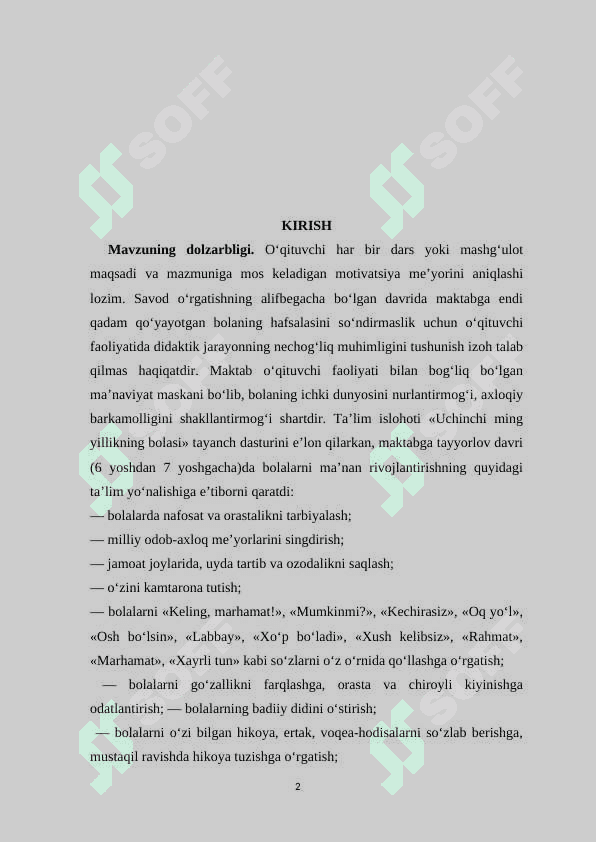 Savod o‘rgatish davridagi dars tiplari,ularning maqsadi ,mazmuni va ko‘rsatkichi 2