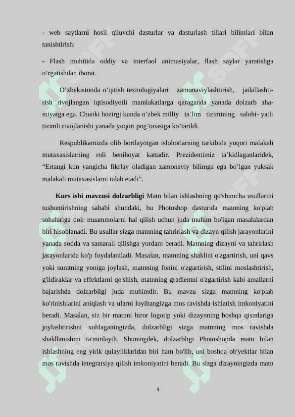 Adobe Photoshop dasturida matn bilan ishlashning qo'shimcha usullari 4