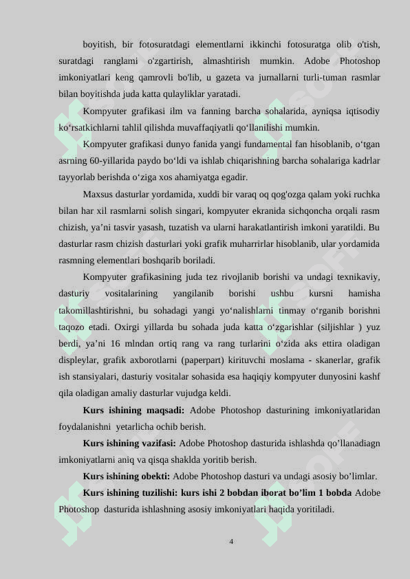 ADOBE PHOTOSHOP DASTURI VA IMKONIYATLAR 4