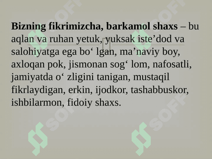 Hozirgi kunda barkamol shaxsni tarbiyalash diagnostikasi 6
