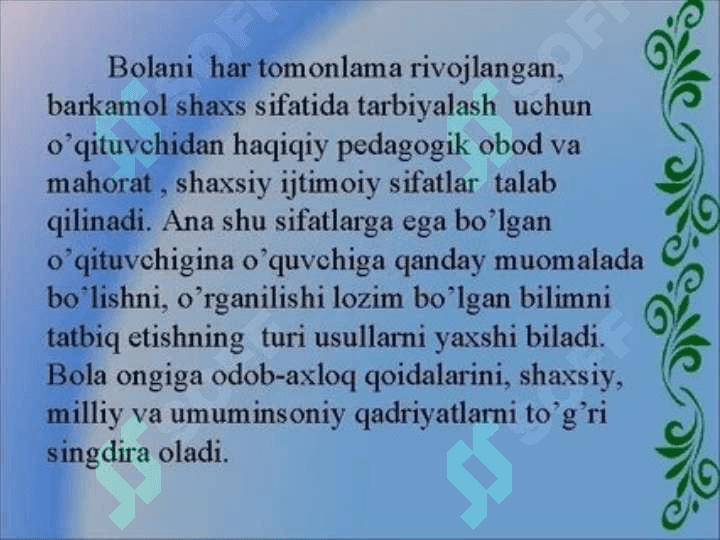 Hozirgi kunda barkamol shaxsni tarbiyalash diagnostikasi 8