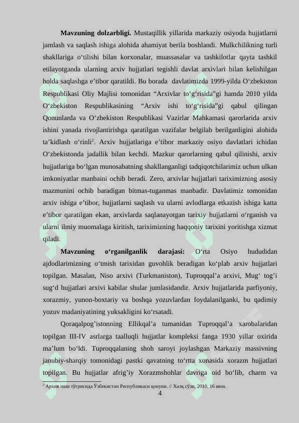 Markaziy Osiyoda qadimgi va o‘rta asrlarda arxiv ishi tarixi 4