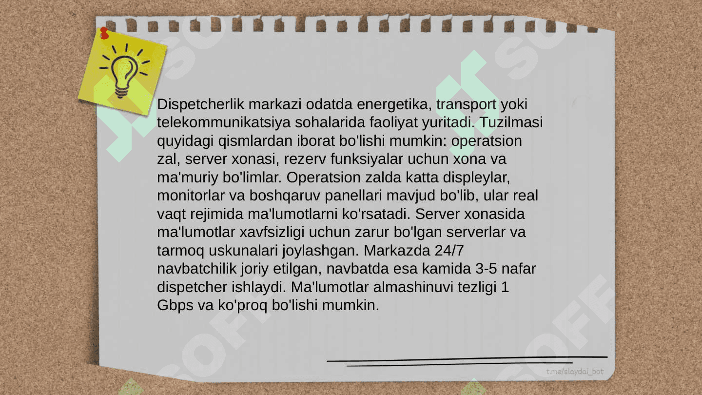 Dispetcherlik xizmatini tashkil etish 4