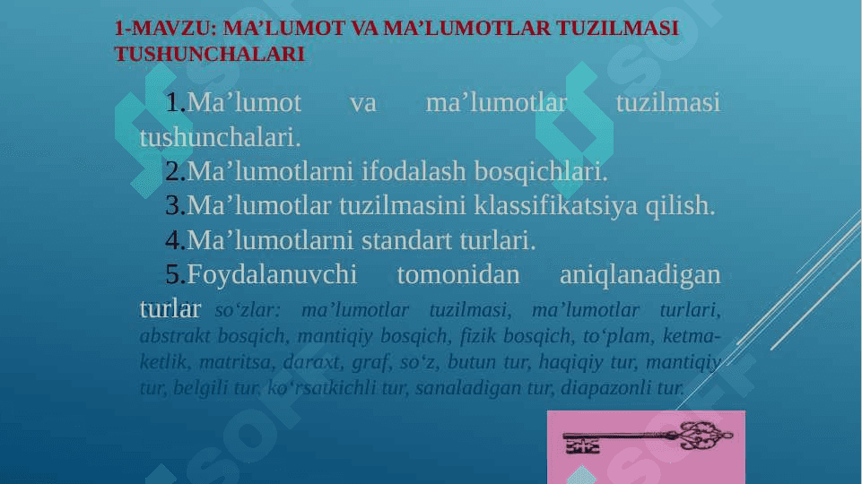 Ma’lumotlar tuzilmasi va algoritmlar” fanining maqsadi va vazifasi pptx 3