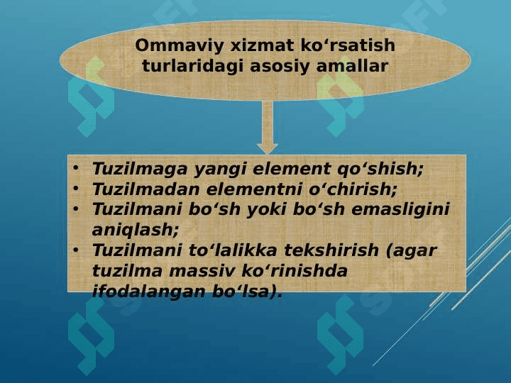 Steklar va navbatlar. Ularni mantiqiy tasvirlash va ustida amal bajarish pptx 6