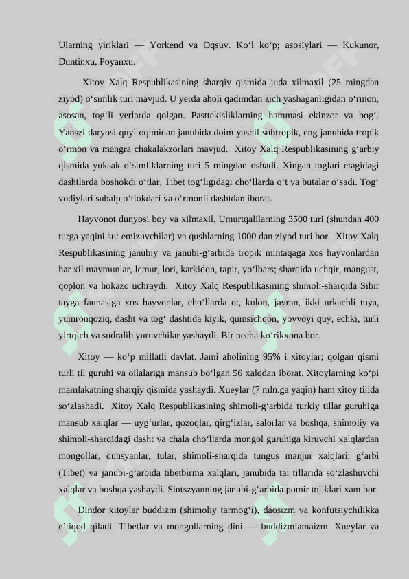 Xitoyning  iqtisodiy-geografik tasnifi. 8