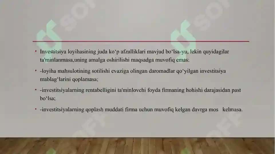 Investitsiya loyihalarining moliyaviy va iqtisodiy samaradorligini baholash 4