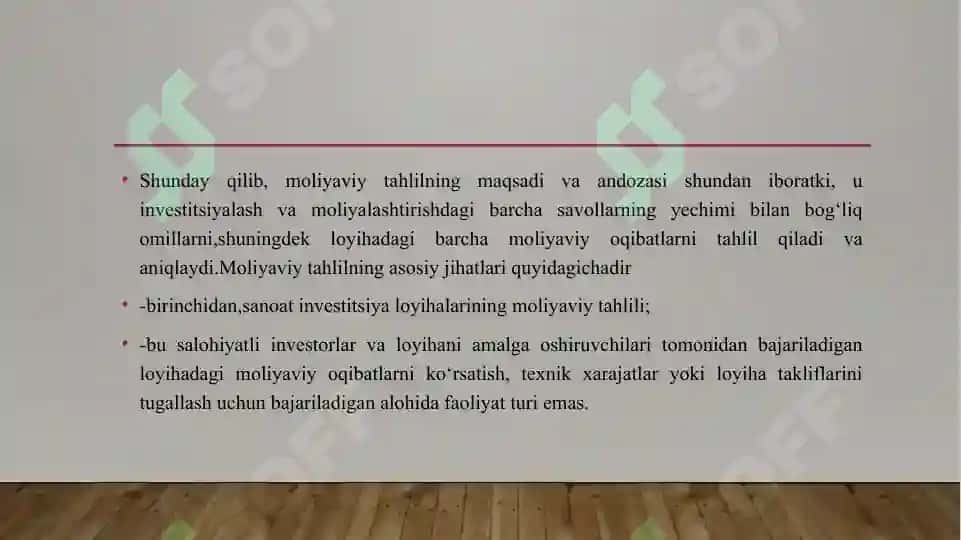 Investitsiya loyihalarining moliyaviy va iqtisodiy samaradorligini baholash 6