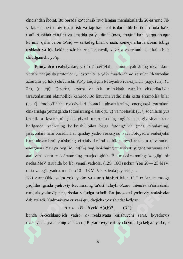 ELEKTRO YADRO REAKSIYALARI. 5