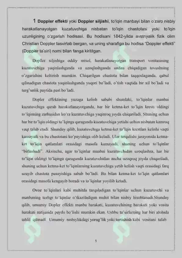 Dopler effekti va uning qo'llanilishi 5