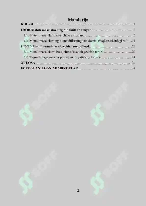 Matinli masalalarni yechish metodikasi 2