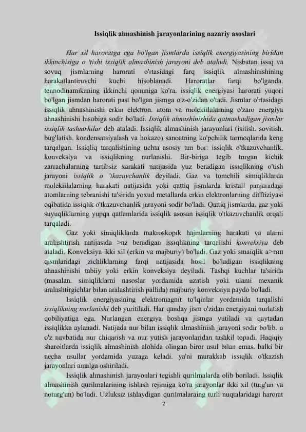 Amiakni isitish uchun plastinali issiqlik  almashinish qurilmasi hisobi. 2