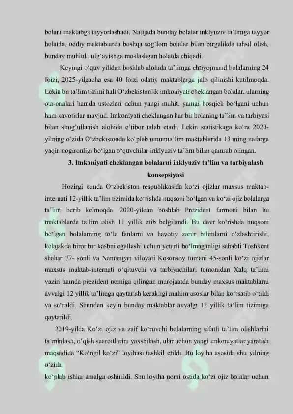 Imkoniyati cheklangan bolalarni  inklyuziv  ta’lim va tarbiyalash konsepsiyasi 4