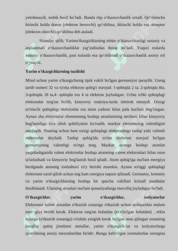 Yarim o’tkazgichlarda kontakt hodisalar. 7