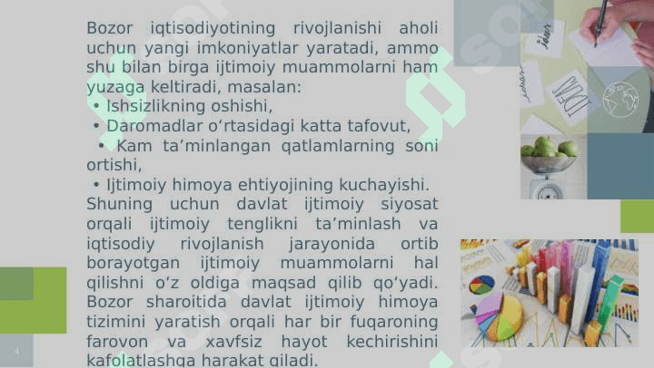 Bozor sharoitida ijtimoiy siyosatning tutgan o'rni 4