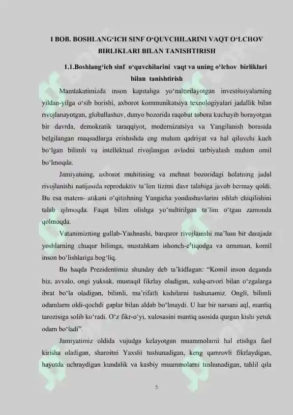 BOSHLANG‘ICH SINF O‘QUVCHILARINI VAQT O‘LCHOV BIRLIKLARI BILAN TANISHTIRISH 5