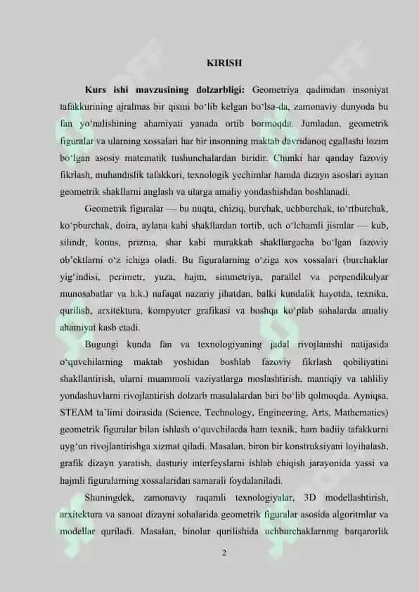 GEOMETRIK FIGURALAR VA ULARNI O'RGATISHNING NAZARIY ASOSLARI 2