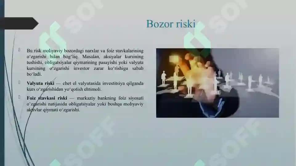 INVESTITSIYA FAOLIYATIDA YUZAGA KELADIGAN MOLIYAVIY RISKLAR 4