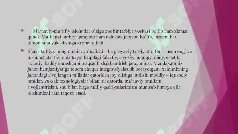 HOZIRGI KUNDA MA`NAVIY-MA`RIFIY ISHLARNING TASHKIL ETILISHINING AHAMIYATI. 3