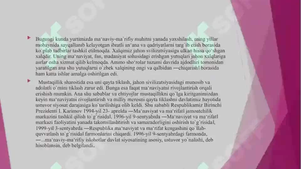 HOZIRGI KUNDA MA`NAVIY-MA`RIFIY ISHLARNING TASHKIL ETILISHINING AHAMIYATI. 4