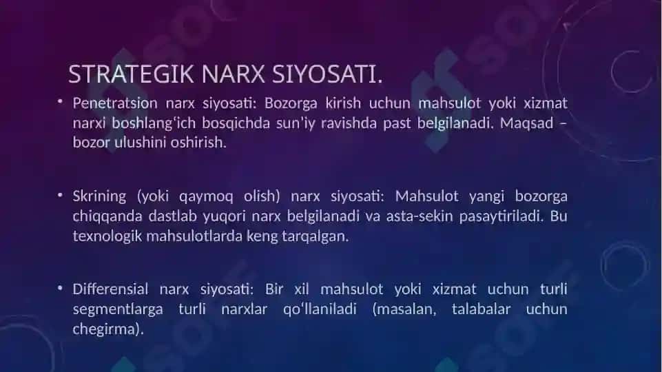 Marketingda narx siyosati 4