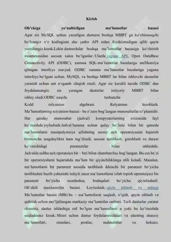 Ochiq ma'lumotlar bazasi aloqasi (ODBC) interfeysi 3