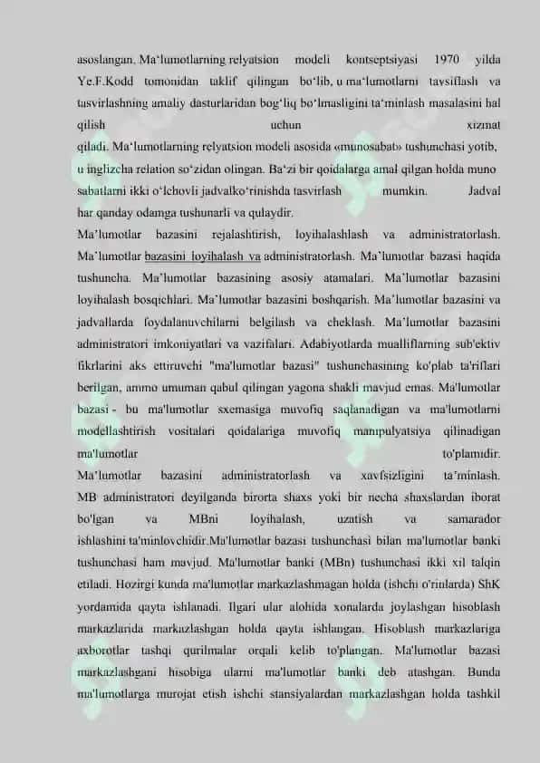 Ochiq ma'lumotlar bazasi aloqasi (ODBC) interfeysi 6