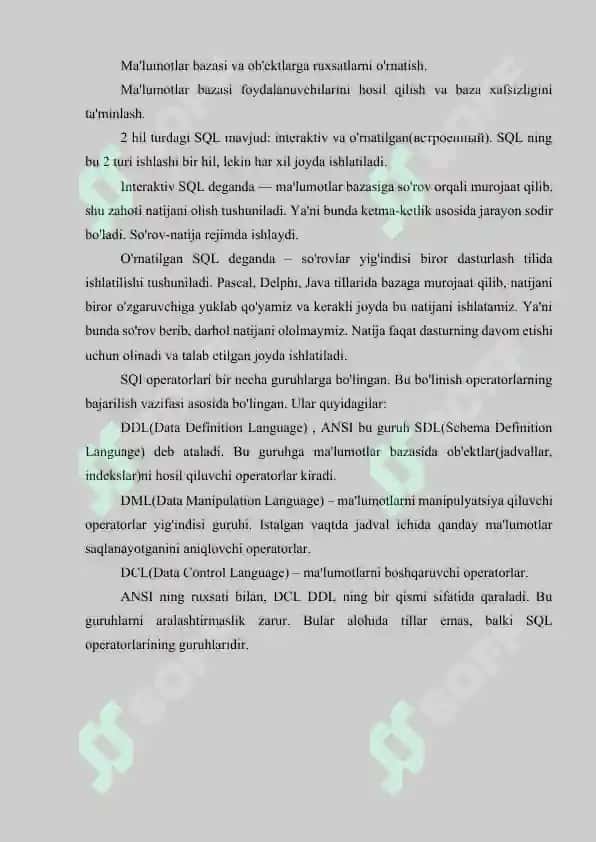 SQLtili. SQL opеratorlarini yozish 4