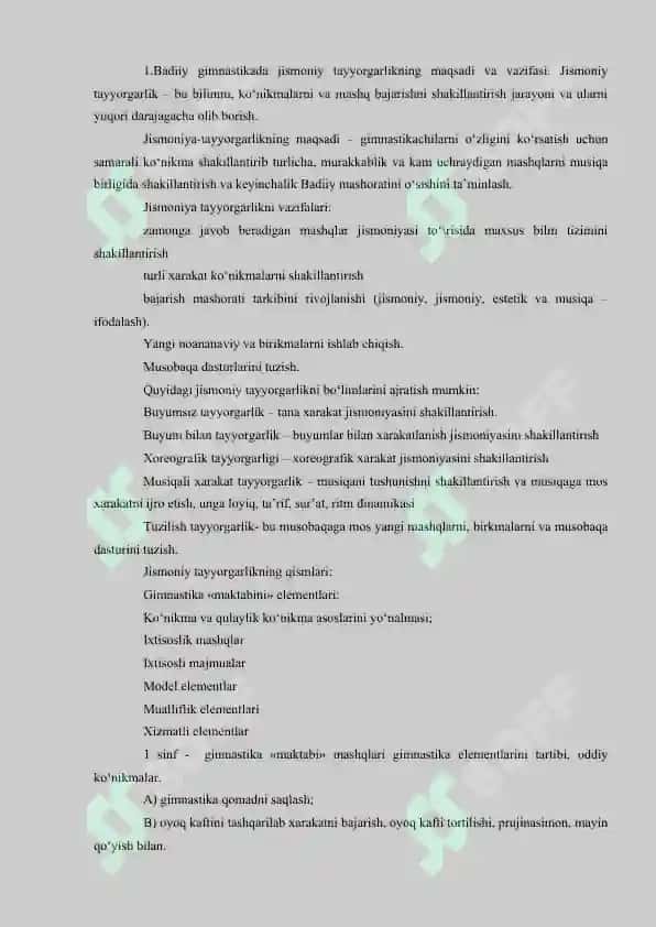 BADIIY GIMNASTIKA MASHG‘ULOTLARINI TASHKIL QILISH ASOSLARI 2