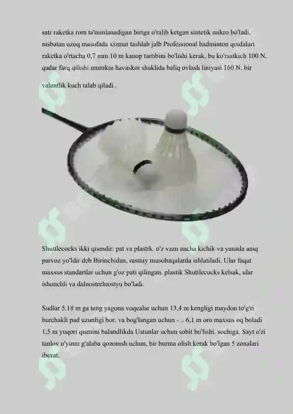 Badminton  o’yinini vollani qaytarish usullarini o’rgatish 3