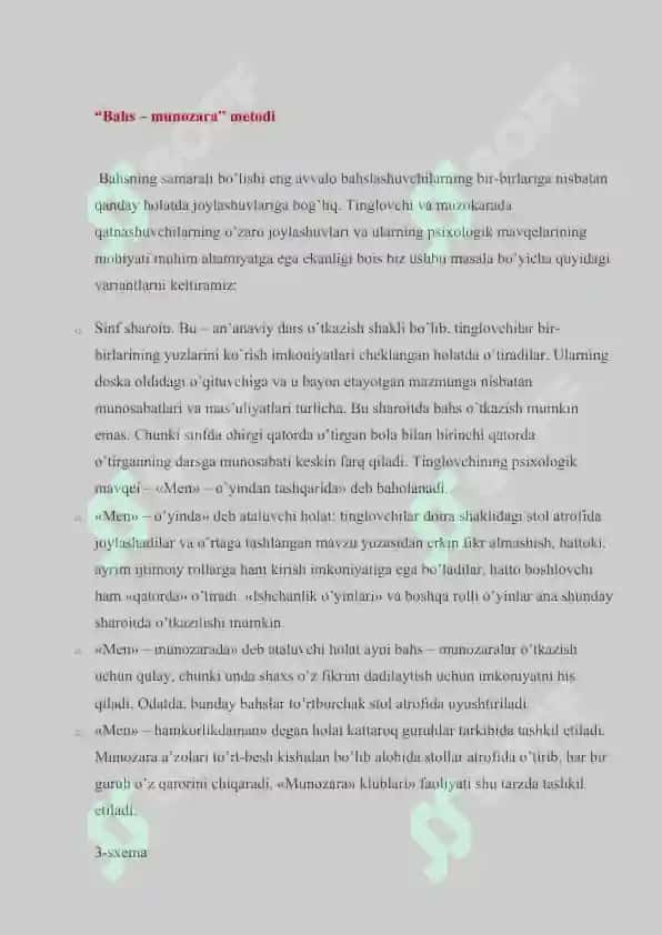 BAXS MUNOZARA USULLARINING MASHG'ULOTDA QULLANILISHI 2