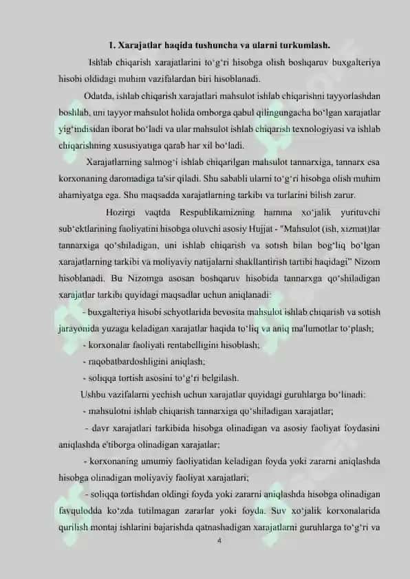 Umumishlab chiqarish xarajatlari 4