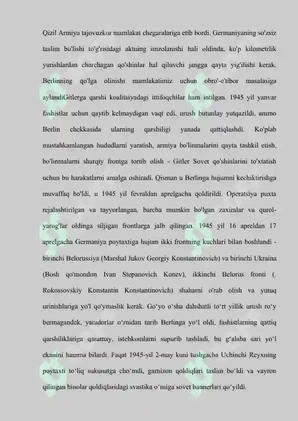 Berlin operatsiyasi va germaniyaning taslim bo'lishi 3