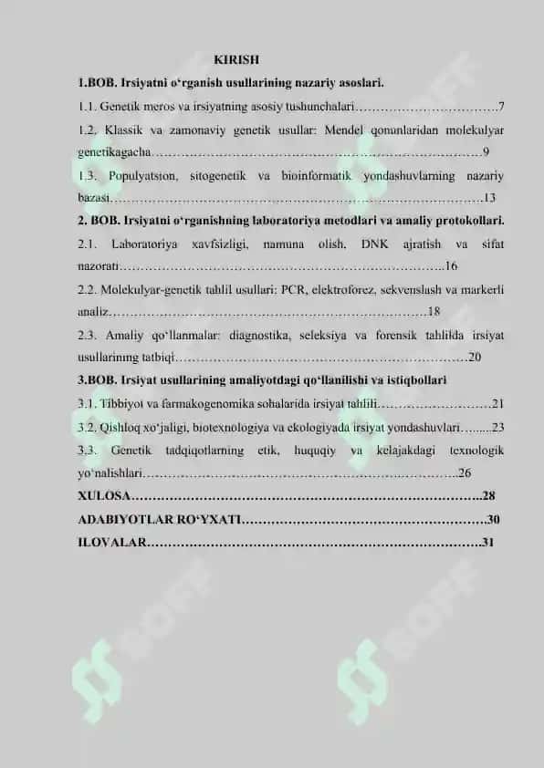Irsiyatni o'rganish usullarini amaliyotda qo'llash 2
