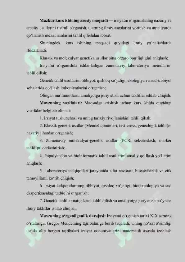 Irsiyatni o'rganish usullarini amaliyotda qo'llash 5
