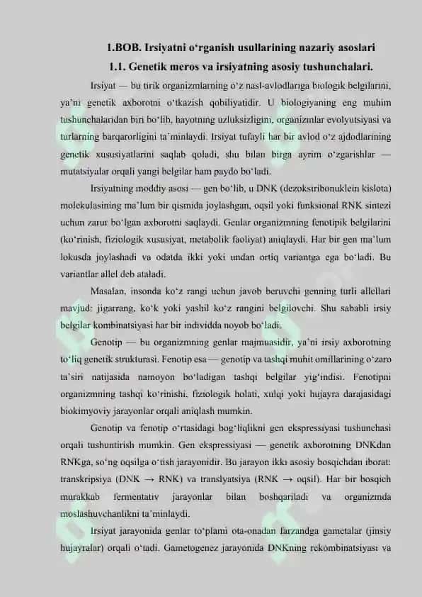 Irsiyatni o'rganish usullarini amaliyotda qo'llash 7