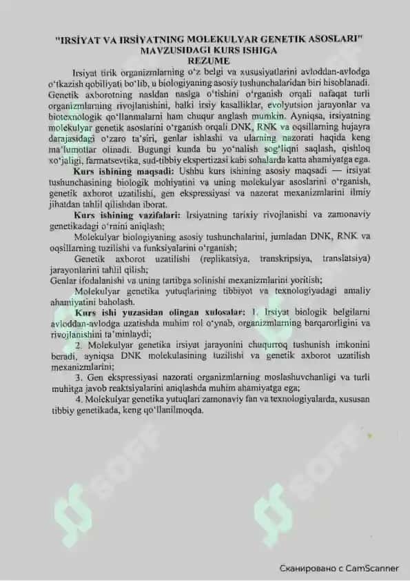IRSIYAT VA IRSIYATNING MOLEKULYAR GENETIK ASOSLARI 2