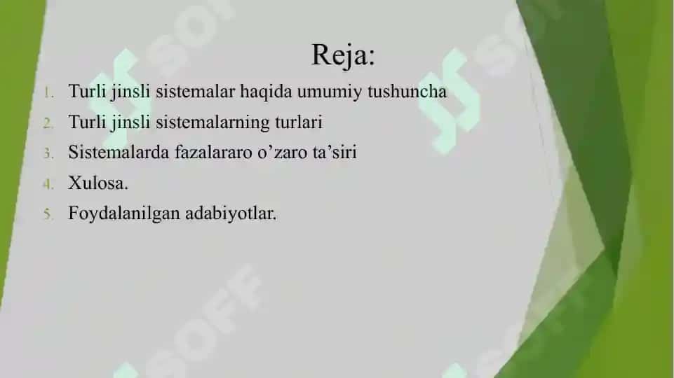 Turli jinsli sistemalar 2