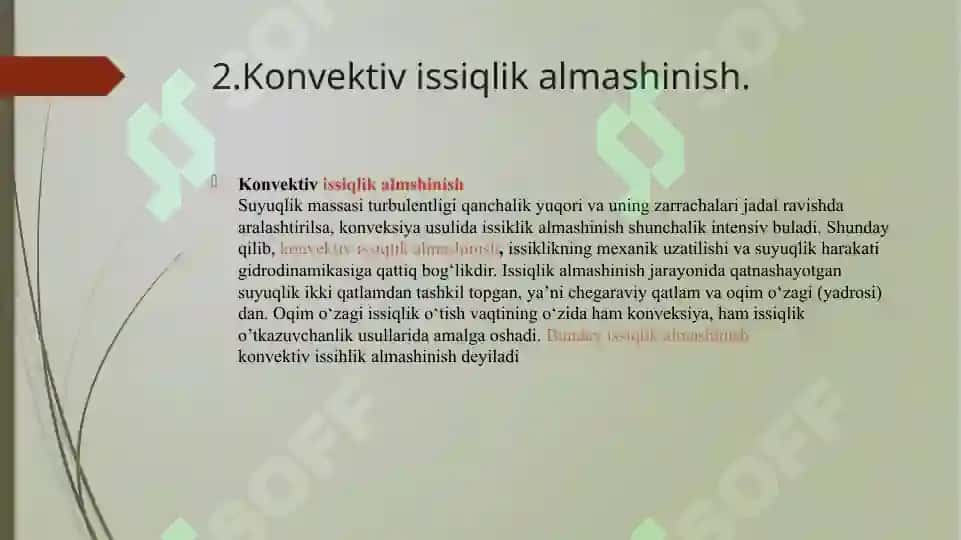 Konvektiv issiqlik almashinish jarayonlari 4