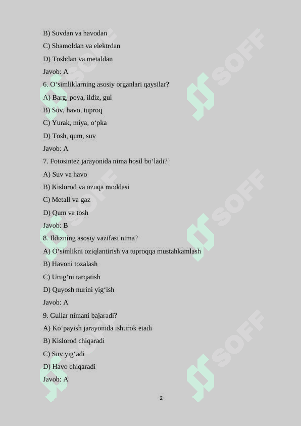 5-sinf Botanika fanidan mavzulashtirilgan 100 ta variantli test savollari va javoblari bilan.docx 2