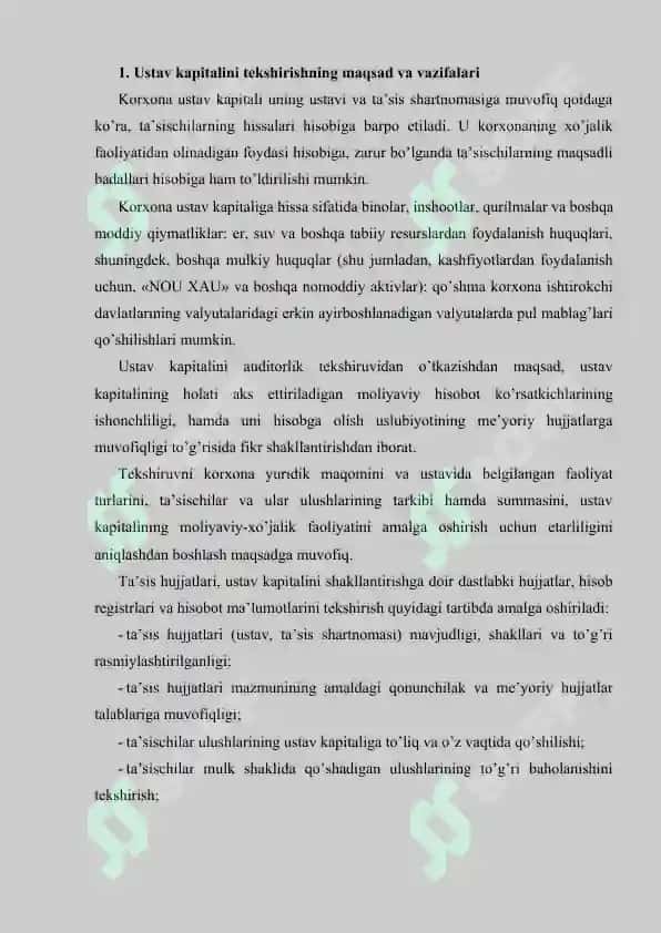 Korxona xususiy kapitali auditi 2