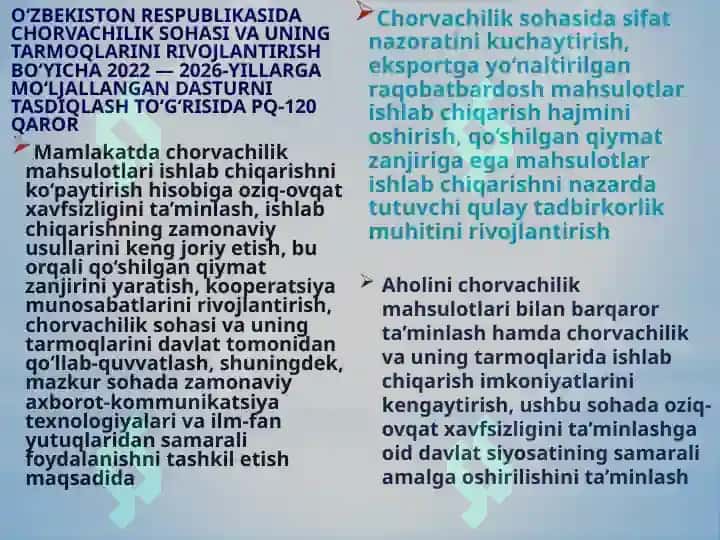 “Yirik shoxli hayvonlarni oziqlantirish va ularni parvarishlashda veterinariya-gigiyena talablariga rioya etish” 4