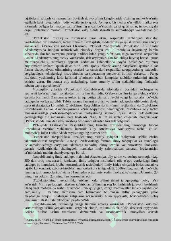 O‘ZBEKISTON RESPUBLIKASIDA TA’LIM SOHASIDA AMALGA OSHIRILGAN ISLOHOTLAR. 2