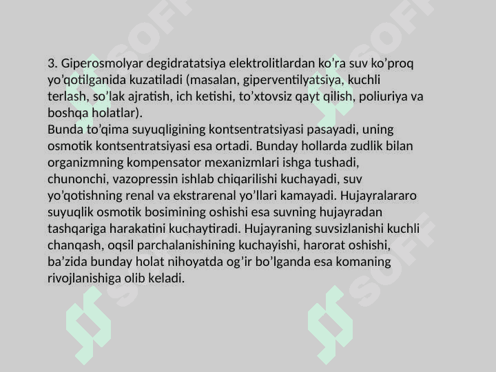 Suv elektrolitlar almashinuvi patofiziologiyasi 8