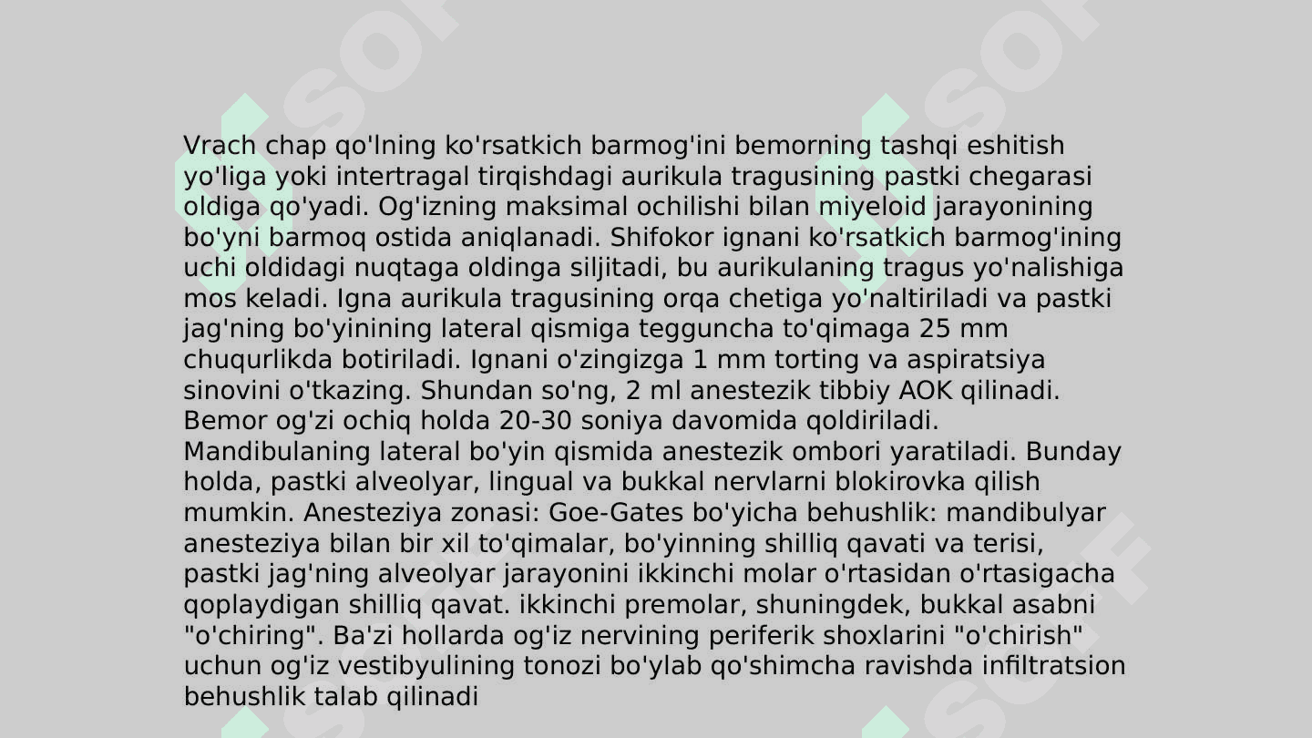 Markaziy mandibulyar anesteziya 3