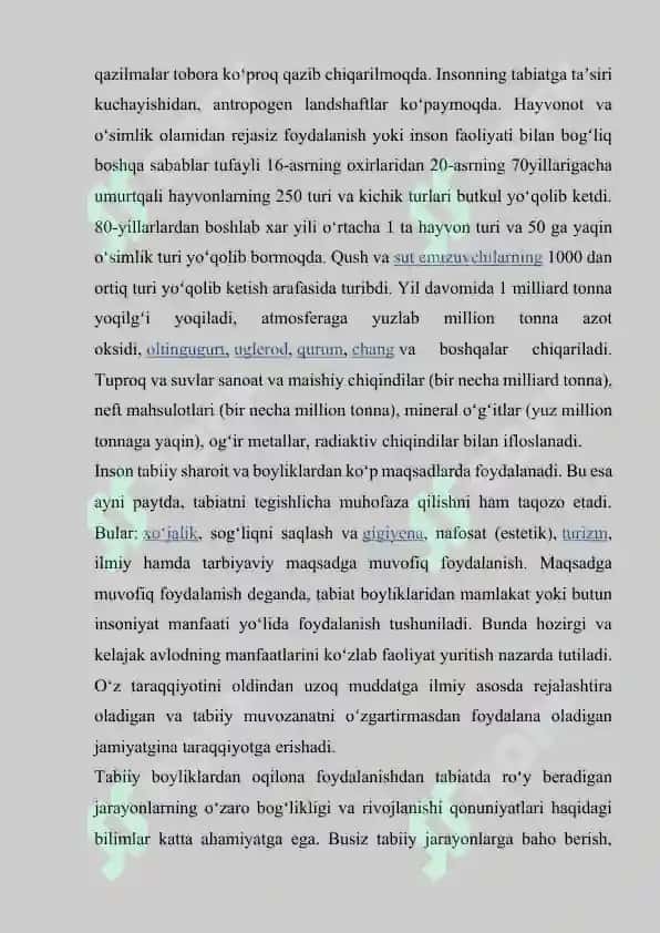 O`zbekiston Respublikasi tabiatni asrashga doir qonunlarni o`rganish tahlil qilish.docx 4