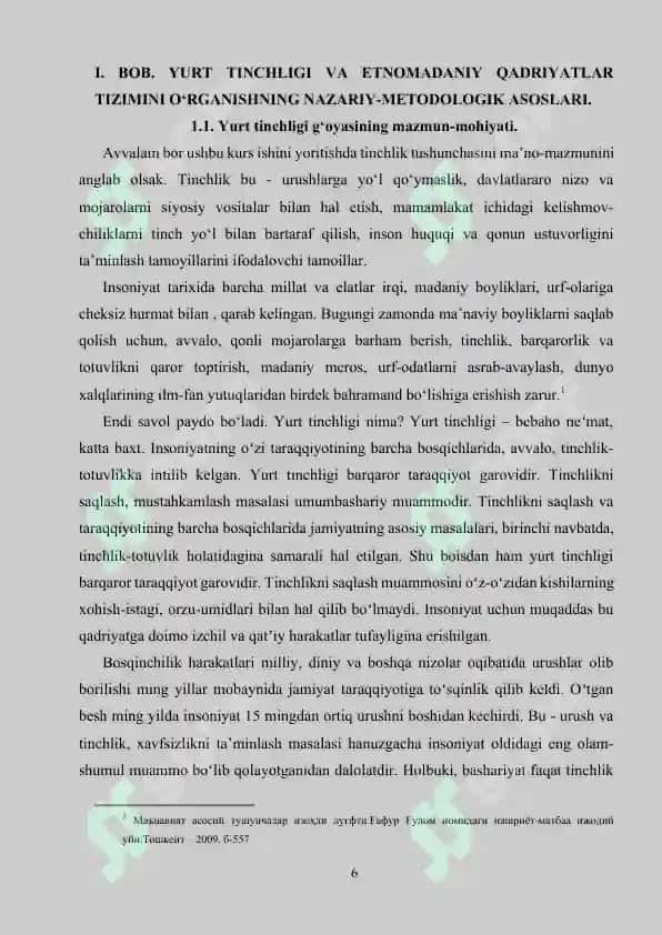Yurt tinchligi – etnomadaniy azaliy qadriyat 6