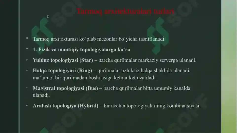 TARMOQ ARXITEKTURALARI 4